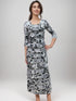 Ruffle Maxi Dress with 3/4 Sleeves - D2213